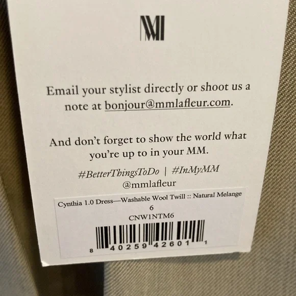 MM Lafleur Tan Sheath Dress Long Sleeve Crew Neck Work - Picture 10 of 10